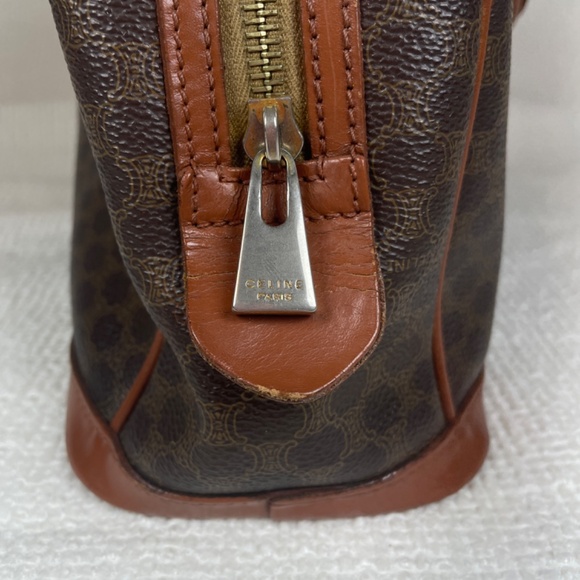 CELINE PARIS STUNNING VTG Macadam Brown Dome Satchel MC99/1 GUC W/COA - Picture 3 of 16